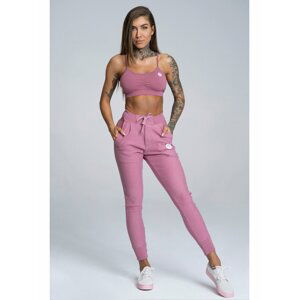 Tepláky Gym Glamour Boyfriend Dirty Pink