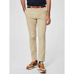 Béžové slim fit chino kalhoty Selected Homme Yard