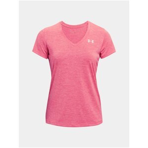 Růžové dámské sportovní tričko Under Armour Tech SSV - Twist