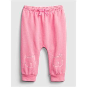 Růžové holčičí baby tepláky GAP Logo brannan bear pull-on pants