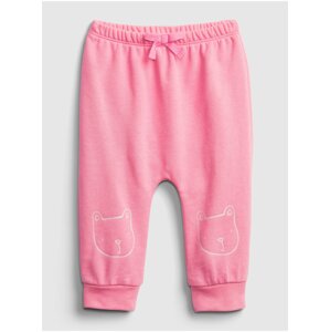 Růžové holčičí baby tepláky GAP Logo brannan bear pull-on pants