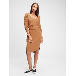 Béžové dámské šaty softspun banded waist dress