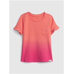 Růžové holčičí dětské tričko ruffle