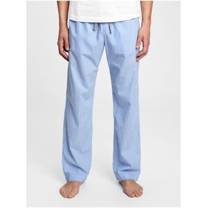 Modré pánské pyžamové kalhoty pajama pants in poplin