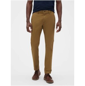 Hnědé pánské kalhoty v-essential khaki skinny fit