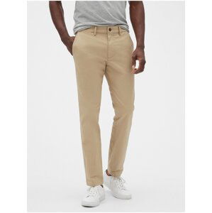 Béžové pánské kalhoty v-essential khaki skinny fit