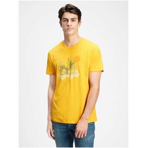 Žluté pánské tričko v-cactus grph