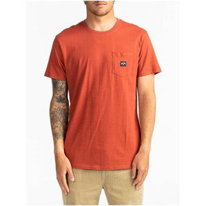 Billabong STACKED DEEP RED pánské triko s krátkým rukávem - oranžová