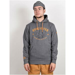 Quiksilver BIG LOGO HEATHER GREY mikiny přes hlavu pánská - šedá