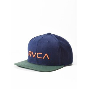 RVCA TWILL NAVY W/GREEN kšiltovka s rovným kšiltem - modrá