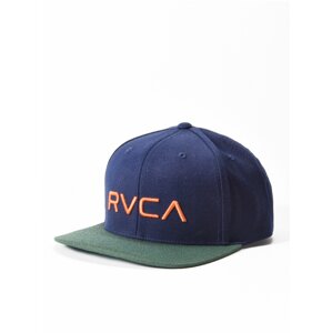 RVCA TWILL NAVY W/GREEN kšiltovka s rovným kšiltem - modrá