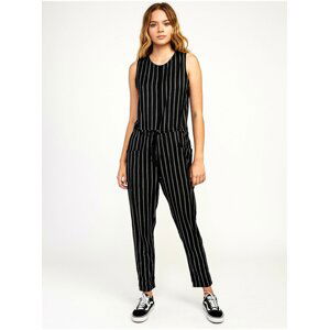 RVCA POP OUT black stripe dlouhé letní šaty - černá