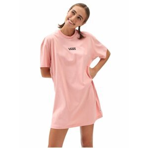 Růžové dámské tričkové šaty VANS Center Vee