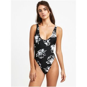 RVCA SAGE FLORAL black jednodílné plavky - černá