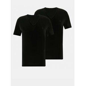 Sada dvou pánských černých basic triček V neck Calvin Klein Jeans