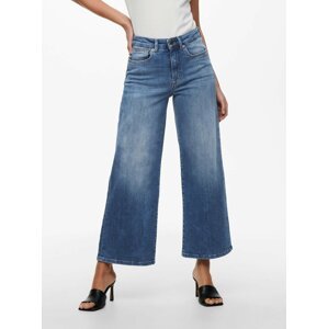 Modré zkrácené široké džíny ONLY Madison