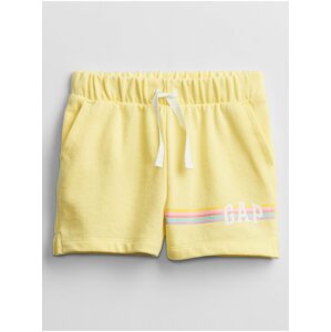 Žluté holčičí dětské kraťasy GAP Logo v-nvlty short