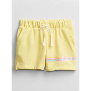 Žluté holčičí kraťasy GAP Logo V-nvlty short