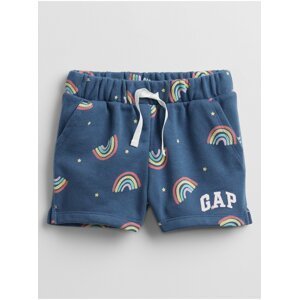 Modré holčičí dětské kraťasy GAP Logo v-nvlty short