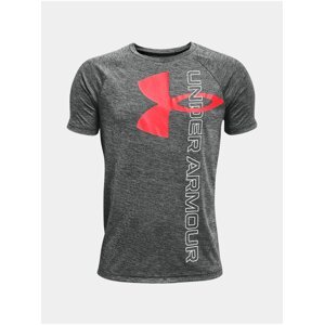 Tričko Under Armour Tech Split Logo Hybrid SS - černá