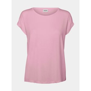 Růžové volné basic tričko AWARE by VERO MODA Ava