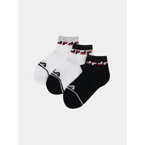Sada tří párů holčičích ponožek v bílé a černé barvě FILA