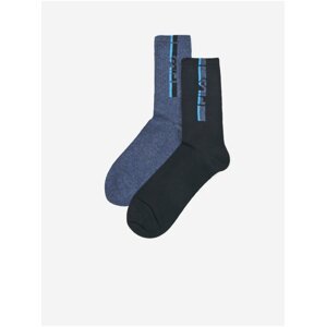 Sada dvou párů pánských vzorovaných ponožek v modré barvě FILA
