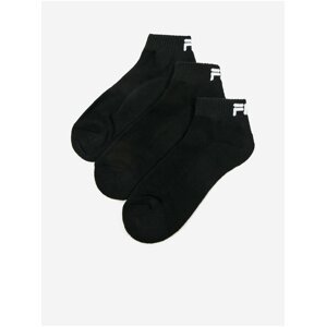 Sada tří párů pánských kotníkových ponožek v černé barvě FILA