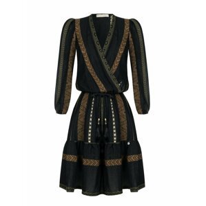 Hnědo-černé dámské pruhované šaty Rinascimento