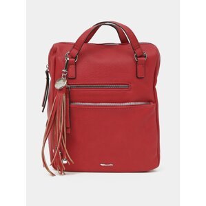 Červená kabelka/batoh s ozdobnou třásní Tamaris