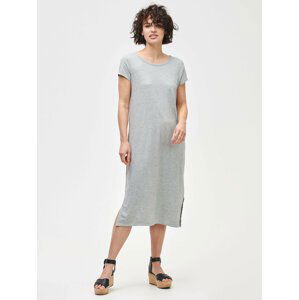 Šedé dámské šaty midi t-shirt dress