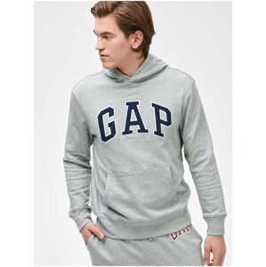 Šedá pánská mikina GAP Logo arch hoodie