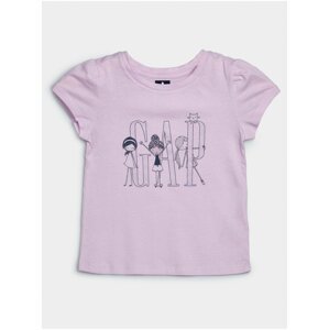 Fialové holčičí dětské tričko GAP Logo 5 mid rise khaki shorts "