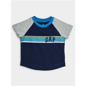 Modré klučičí baby tričko GAP Logo arch raglan tee
