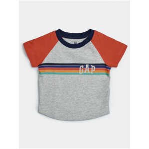 Šedé klučičí baby tričko GAP Logo arch raglan tee