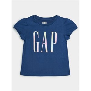 Modré holčičí dětské tričko GAP Logo organic mix and match t-shirt