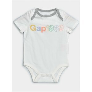 Bílé klučičí baby body GAP Logo arch bodysuits