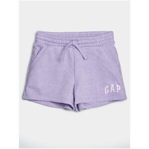Fialové holčičí dětské kraťasy GAP Logo arch shorts