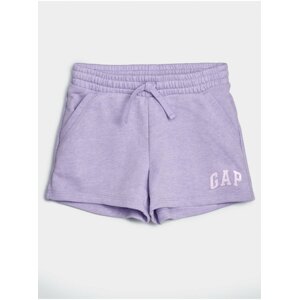 Fialové holčičí dětské kraťasy GAP Logo arch shorts