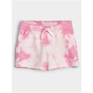 Růžové holčičí dětské kraťasy GAP Logo arch short