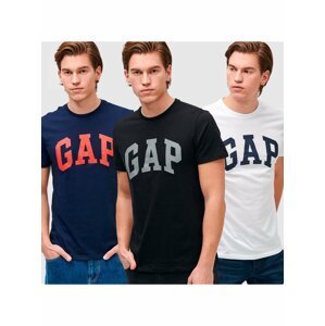 Černé, modré a bílé pánské tričko GAP Logo basic arch