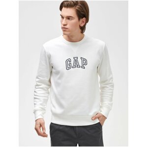 Bílá pánská mikina GAP Logo crewneck sweatshirt