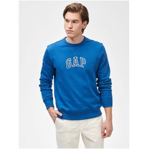 Modrá pánská mikina GAP Logo crewneck sweatshirt