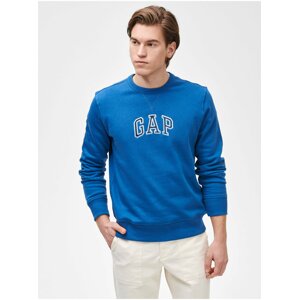 Modrá pánská mikina GAP Logo crewneck sweatshirt