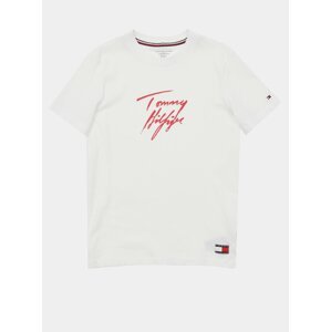 Bílé chlapecké tričko Tommy Hilfiger SS TEE
