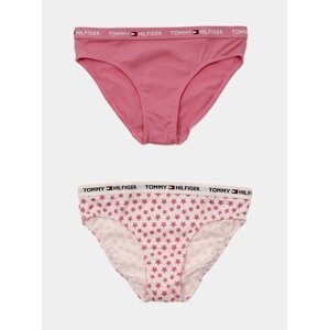 Růžový 2 PACK dívčích kalhotek Tommy Hilfiger Bikini Logo