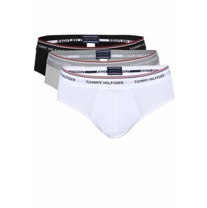 Sada tří pánských slipů v bílé, šedé a černé barvě Tommy Hilfiger Underwear