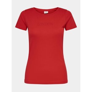 Červené tričko s nápisem Jacqueline de Yong Chicago