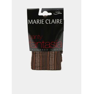Hnědé vzorované punčochové kalhoty Marie Claire