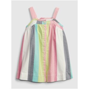 Barevné holčičí baby šaty stripe button dress